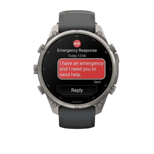 Смарт-годинник Garmin Fenix 9 Pro - inReach, 47мм Titanium з Graphite/Black темно-сірим/чорним силіконовим ремінцем