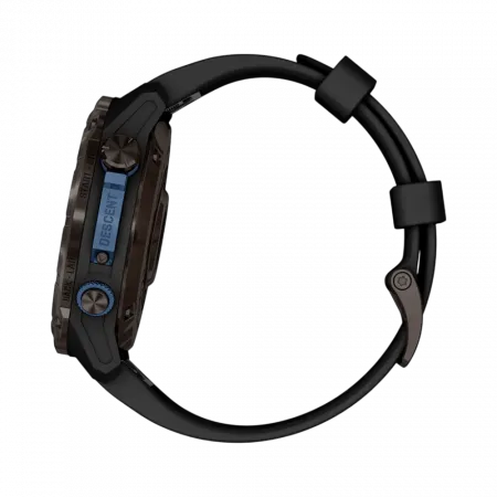 Смарт-годинник Garmin Descent Mk3i 51 мм Carbon Grey DLC Titanium з чорним силіконовим ремінцем