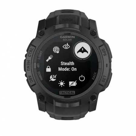 Смарт-годинник Garmin Instinct 3 50 мм, Solar, Tactical Edition Black чорний з чорним силіконовим ремінцем