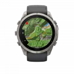Смарт-годинник Garmin Fenix 9 Pro 51мм, Titanium з Graphite/Black темно-сірим/чорним силіконовим ремінцем