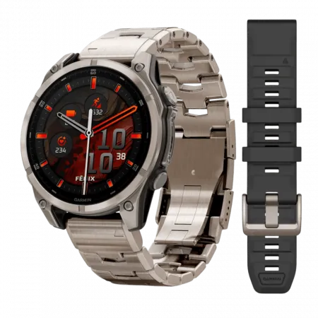Смарт-годинник Garmin Fenix 8 47мм, AMOLED Sapphire, Titanium з титановим браслетом