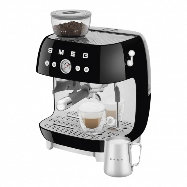 Кавомашина еспресо з кавомолкою Smeg (Black)