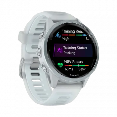 Смарт-годинник Garmin Forerunner 570 42мм Cloud Blue Aluminum з Translucent Whitestone/Cloud Blue білим силіконовим ремінцем