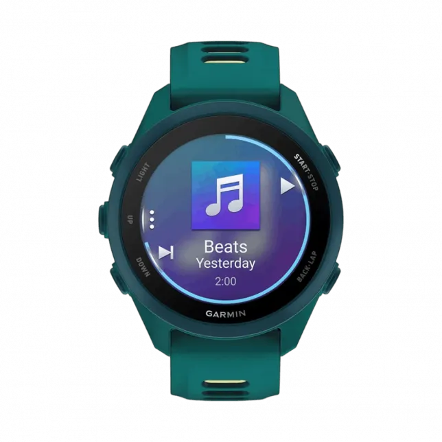 Смарт-годинник Garmin Forerunner 170 Music Teal Green зелений з Teal Green/Citron Band зеленим/жовтим силіконовим ремінцем