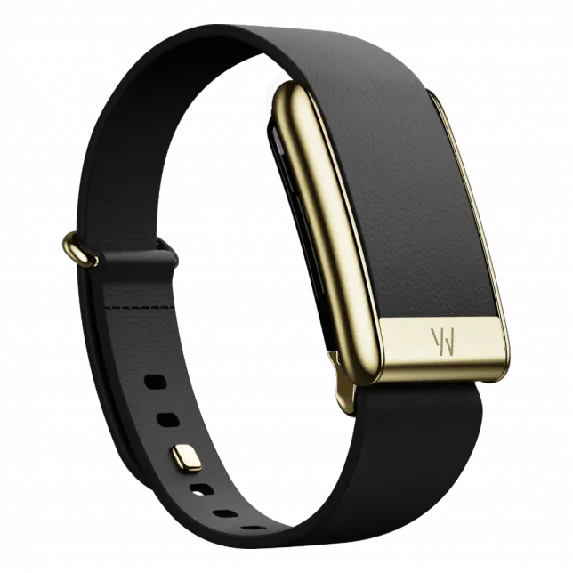 Ремінець Whoop LeatherLuxe Tapered Band для Whoop 5.0 Black with Gold (S/M)