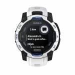 Смарт-годинник Garmin Instinct 3 45 мм, Solar Whitestone білий з Whitestone/Bolt Blue білим/синім силіконовим ремінцем