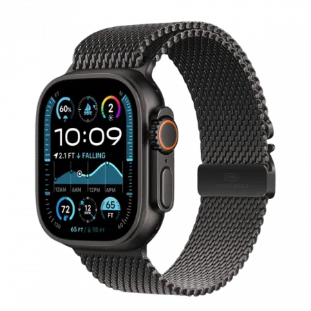 Apple Watch Ultra 2 49mm GPS + LTE Black Titanium Case with Black Titanium Milanese Loop Medium
