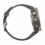 Смарт-годинник Garmin Fenix 9 43мм, Titanium з Pebble Gray темно-сірим силіконовим ремінцем