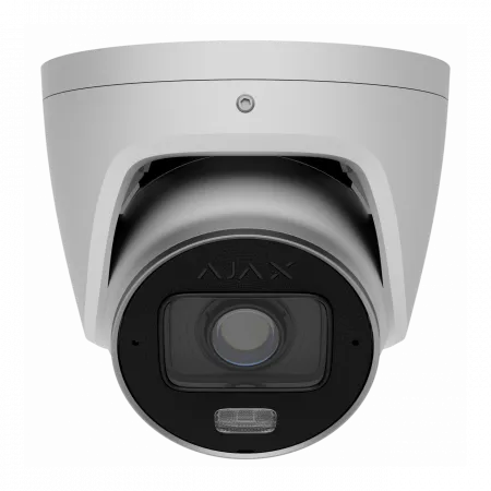 IP-камера дротова Ajax TurretCam HLVF 8 MP White, 2.8–12 мм, PoE, True WDR, IP67, ІЧ 60 м, LED 40 м, аудіо, кут огляду 31° до 111°, вулична, біла, 126283.197.WH1