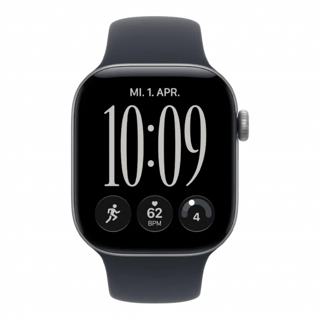 Apple Watch Series 12 GPS 42mm Space Gray Aluminum Case with Navy Blue Sport Band M/L (MJE94)