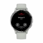 Смарт-годинник Garmin Venu 3S Silver Stainless Steel Bezel з Sage Gray сіро-зеленим корпусом та силіконовим ремінцем