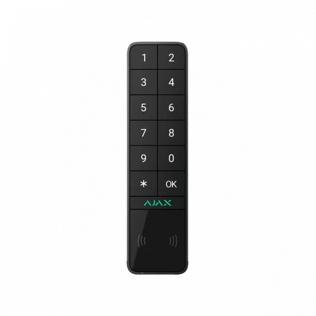 Бездротова зовнішня клавіатура Ajax KeyPad Outdoor Jeweller, чорна