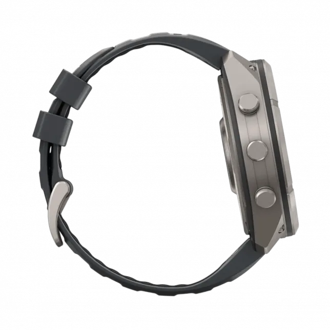 Смарт-годинник Garmin Fenix 9 Pro - inReach, 51мм Titanium з Graphite/Black темно-сірим/чорним силіконовим ремінцем