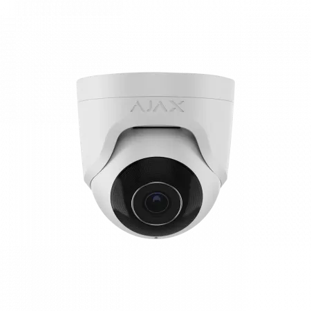 IP-Камера дротова Ajax TurretCam, 5мп, 4мм, Poe, True WDR, IP 65, ІЧ 35м, аудіо, кут огляду 75°до 85°, купольна, біла