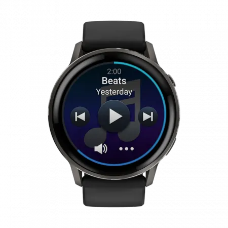 Смарт-годинник Garmin Venu 4 45 мм Slate з Black чорним силіконовим ремінцем