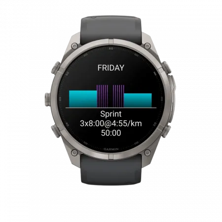 Смарт-годинник Garmin Fenix 9 Pro 51мм, Titanium з Graphite/Black темно-сірим/чорним силіконовим ремінцем