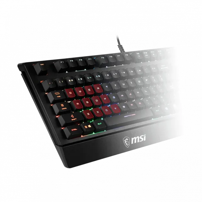 Клавіатура мембранна MSI Vigor GK20 UA 104key, USB-A, EN/UKR/RU, ColorLED, чорний