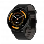 Смарт-годинник Garmin Venu 3 Slate stainless steel bezel з чорним корпусом та шкіряним ремінцем
