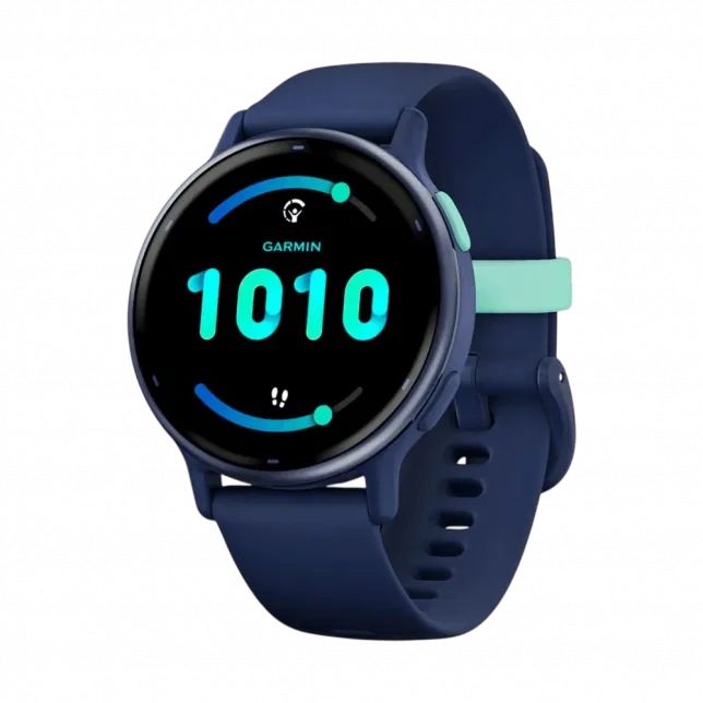 Смарт-годинник Garmin Vivoactive 5 Metallic Navy Aluminium Вezel з темно-синім корпусом Navy та силіконовим ремінцем