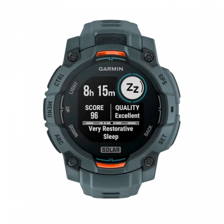 Смарт-годинник Garmin Instinct 3 45 мм, Solar Twilight сірий з Twilight сірим силіконовим ремінцем