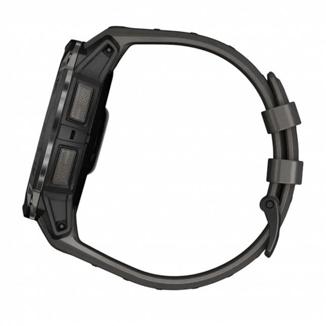 Смарт-годинник Garmin Instinct 3 50 мм, AMOLED Black чорний з Charcoal коричневим силіконовим ремінцем