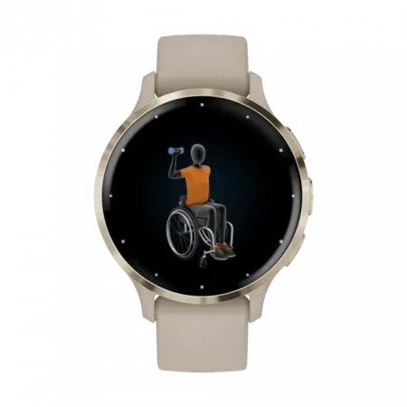 Смарт-годинник Garmin Venu 3S Soft Gold Stainless Steel Bezel з French Gray сірим корпусом та силіконовим ремінцем