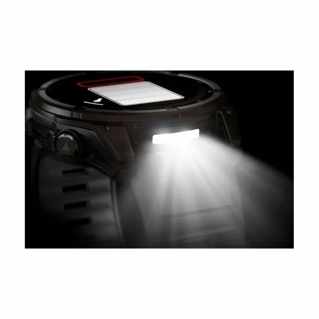 Смарт-годинник Garmin Fenix 8 51мм, Solar Sapphire, Carbon Gray DLC Titanium з Black/Pebble Gray чорним силіконовим ремінцем