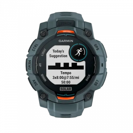 Смарт-годинник Garmin Instinct 3 45 мм, Solar Twilight сірий з Twilight сірим силіконовим ремінцем