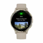 Смарт-годинник Garmin Venu 3S Soft Gold Stainless Steel Bezel з French Gray сірим корпусом та силіконовим ремінцем