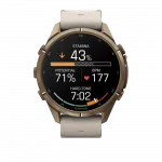 Смарт-годинник Garmin Fenix 9 Pro - inReach, 43мм Autumn Gold Titanium з Bone бежевим шкіряним ремінцем