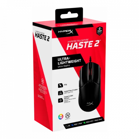 Миша HyperX Pulsefire Haste 2, RGB, USB-A, USB, чорний