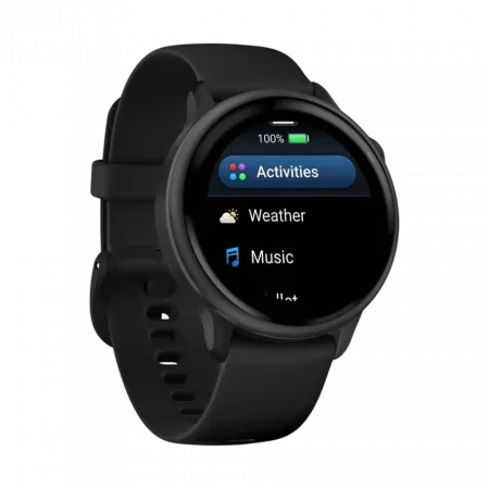 Смарт-годинник Garmin Vivoactive 6 Slate з Black чорним силіконовим ремінцем