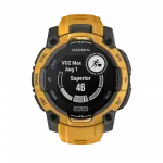 Смарт-годинник Garmin Instinct 3 45 мм, Solar Sunburst помаранчевий з Sunburst/Grey помаранчевим/сірим силіконовим ремінцем