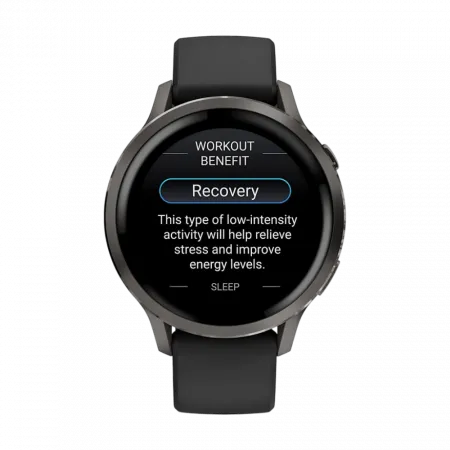 Смарт-годинник Garmin Venu 4 41 мм Slate з Black чорним силіконовим ремінцем