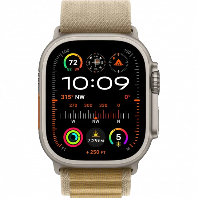 б/у Apple Watch Ultra 2 GPS + LTE 49mm Titanium Case with Tan Alpine Loop - Large