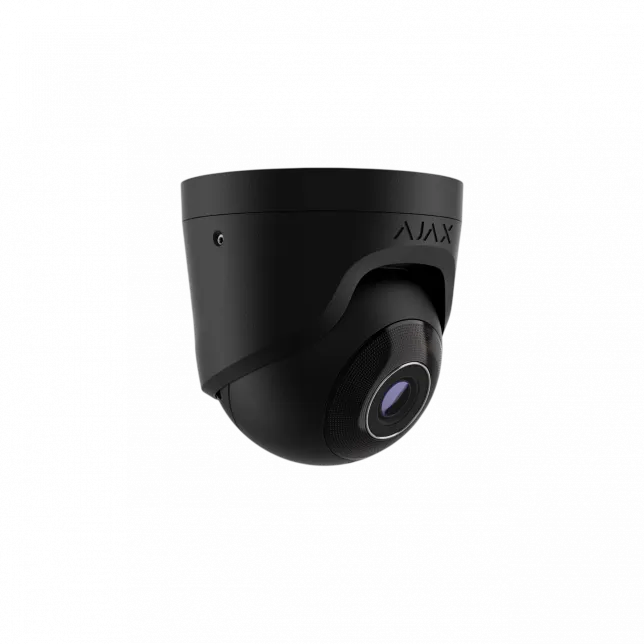 IP-Камера дротова Ajax TurretCam, 8мп, 2.8мм, Poe, True WDR, IP 65, ІЧ 35м, аудіо, кут огляду 100° до 110°, купольна, чорна