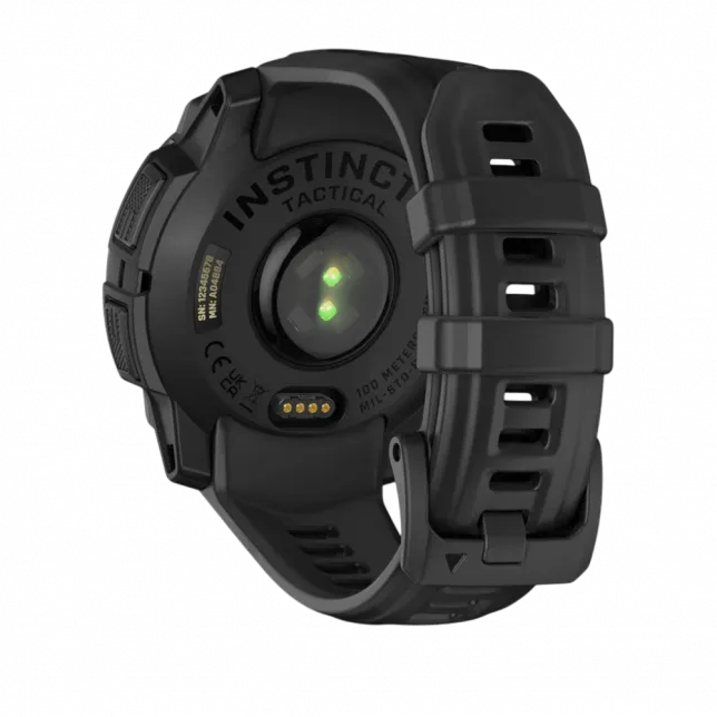 Смарт-годинник Garmin Instinct 3 45 мм, Solar, Tactical Edition Black чорний з чорним силіконовим ремінцем