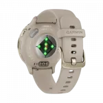 Смарт-годинник Garmin Venu 3S Soft Gold Stainless Steel Bezel з French Gray сірим корпусом та силіконовим ремінцем