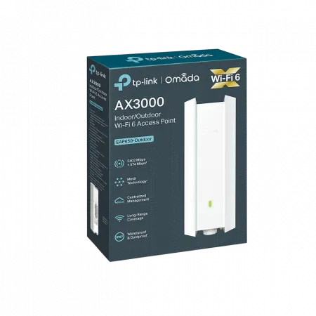 Точка доступу TP-LINK EAP650 OUTDOOR AX3000,  1xGE LAN, PoE,  Passive PoE
