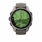 Смарт-годинник Garmin Fenix 9 43мм, Titanium з Pebble Gray темно-сірим силіконовим ремінцем