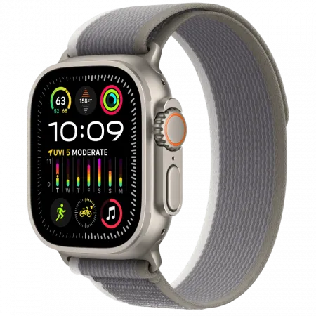 б/у Apple Watch Ultra 2 GPS + LTE 49mm Natural Titanium Case with Green/Gray Trail Loop - M/L