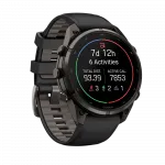 Смарт-годинник Garmin Fenix 9 Pro 47мм, Carbon Gray DLC Titanium з Black/Pebble Grey чорним/темно-сірим силіконовим ремінцем
