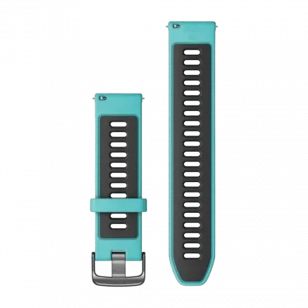 Ремінець Quick Release 22 мм, Aqua/Black бірюзовий, Slate застібка, силіконовий