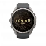 Смарт-годинник Garmin Fenix 9 Pro - inReach, 51мм Titanium з Graphite/Black темно-сірим/чорним силіконовим ремінцем