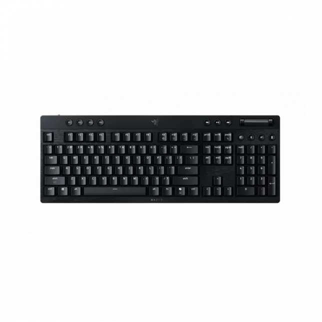 Клавіатура механічна Razer BlackWidow V4 Low-profile HyperSpeed, 104key, Green Switch, USB-A/WL/BT, EN, RGB, чорний
