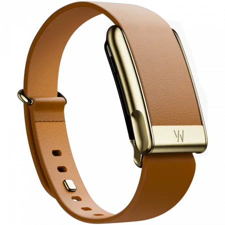 Ремінець Whoop LeatherLuxe Tapered Band для Whoop MG Camel with Gold (S/M)