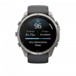 Смарт-годинник Garmin Fenix 9 Pro 51мм, Titanium з Graphite/Black темно-сірим/чорним силіконовим ремінцем