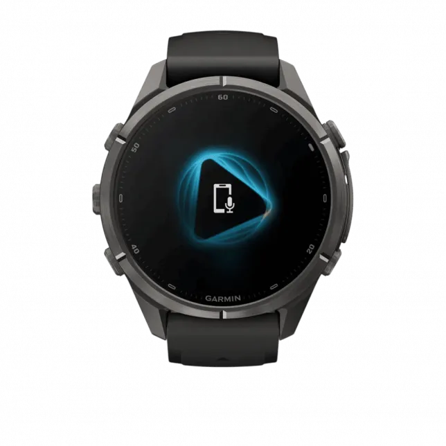 Смарт-годинник Garmin Fenix 9 Pro - inReach, 43мм Carbon Gray DLC Titanium з Black/Pebble Grey чорним/темно-сірим силіконовим ремінцем