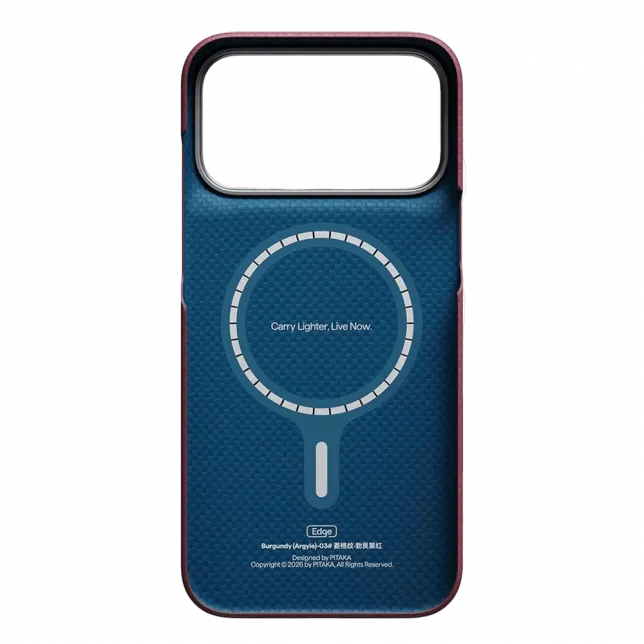 Чохол Pitaka Edge Ultra-Slim Argyle для iPhone 18 Pro/17 Pro Burgundy
