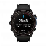 Смарт-годинник Garmin Descent Mk3i 51 мм Carbon Grey DLC Titanium з чорним силіконовим ремінцем